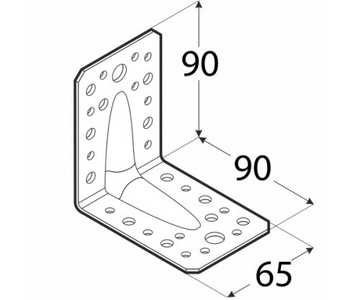 КПЛ1 УГОЛ СТОЛЯРНЫЙ УГОЛ МОНТАЖНЫЙ 90х90х65 100 шт.