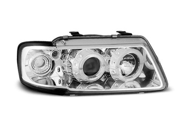 REFLEKTORY AUDI A3 96-00 SOCZEWKI RINGI CHROME