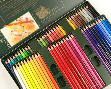 Мелки Polychromos, 60 цветов, МЕТАЛЛИЧЕСКАЯ упаковка, БОЛЬШОЙ набор FABER-CASTELL.