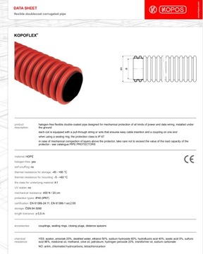 Гофрированная труба Arota для грунта, синяя KOPOFLEX 450N 40мм 32мм 25м