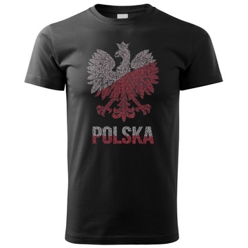 Koszulka męska ORZEŁ Z HYMNEM POLSKI XS - 5XL