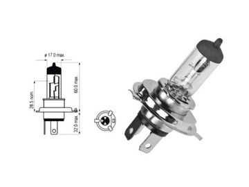 Автомобильная лампа H4 MAXGEAR 78-0008