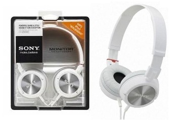 SŁUCHAWKI SONY MDR-ZX300 białe