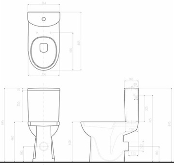 Унитаз напольный Nova Pro Bez Barrier Koło