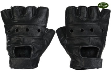 Перчатки, кожаные велосипедные перчатки Mil-Tec Biker Leather без пальцев, размер M