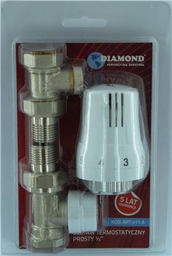 Комплект термостатический прямой Diamond ART.411.A.ZEST.TERM.PR 1/2
