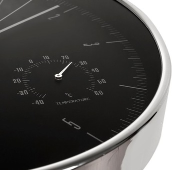 НАСТЕННЫЕ ЧАСЫ БОЛЬШИЕ 30 СМ БЕСШУМНЫЕ СЕРЕБРЯНЫЕ СОВРЕМЕННЫЕ ТЕРМОМЕТР ВЛАЖНОСТИ