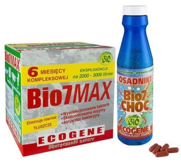 Bio7 MAX 1KG + Bio7 CHOC BAKTERIE DO OCZYSZCZALNI