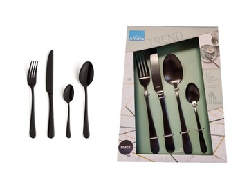 фото ориг. №4, Amefa 24 cutlery modern 1410 austin complete vintage black for 6 places