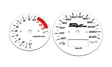 Suzuki SV 650 N 1999-2002 Tarcze Zegarów BIAŁE