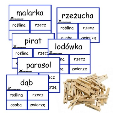 Klamerkowe pomoce dydaktyczne RZECZOWNIKI