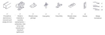 System do drzwi składanych Tycho F40 dł. 200 cm