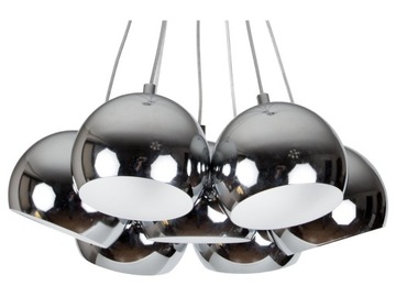 LAMPA SUFITOWA WISZĄCA KULE CHROM BALL ORBITA 7 pł