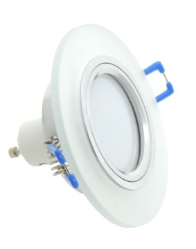 OPRAWA OPRAWKA SZKLANA SPOT SREBRNA GU10 + 1W LED