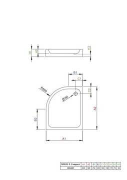 Brodzik SIROS E compact 80x90 Radaway