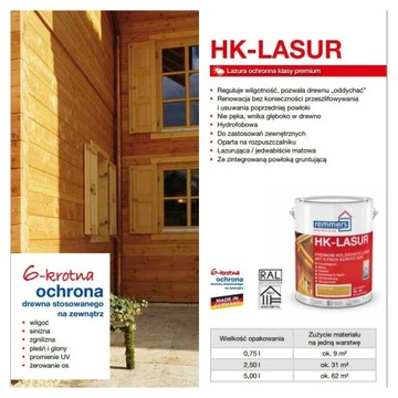 Пропитка для дерева Remmers HK-LASUR 0,75л белая