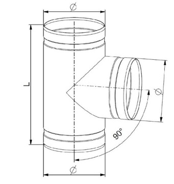 Т-ТРОЙНИК AWENTA 90 ФУТОВ ДЛЯ АЛЮМИНИЕВОЙ ТРУБЫ SPIRO FLEX TR 110