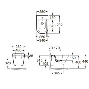 ROCA GAP RIMLESS набор унитаз-биде БЕЗ сиденья