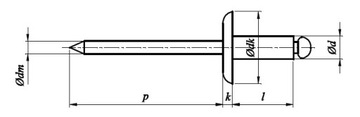 4.8x30x16 AL/ST Заклепки глухие AN 381 20шт.