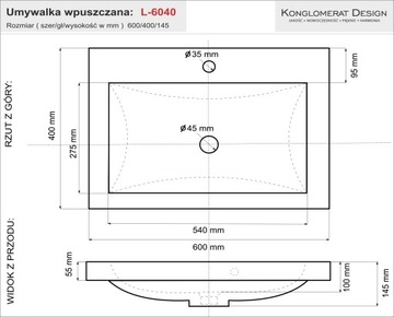 Блестящее покрытие для умывальника для встраиваемой мебели большого размера 60