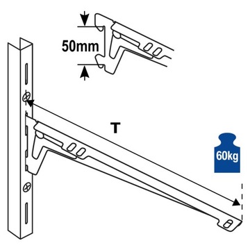 ОПОРА ПОЛКИ МЕТАЛЛИЧЕСКАЯ НАСТЕННАЯ ПОЛКА ANGLE18S