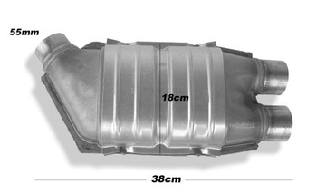 Катализатор универсальный угловой 55мм ЕВРО 4 МЕТАЛЛ