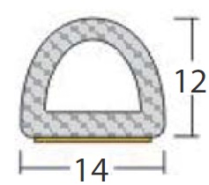 ПРОКЛАДКА ДЛЯ ДВЕРЕЙ И ОКОН UD55 SD55 14ммх12мм С