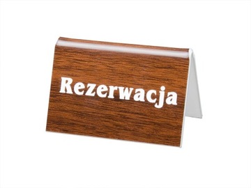 TABLICZKA INFORMACYJNA REZERWACJA NA STÓŁ - GRAWER 15x5 cm