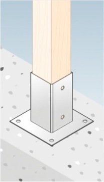 Podstawa słupka przykręcana 9x9cm ocynk Domax