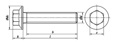 Фланцевый винт M6x10 класс 10,9 OC DIN6921 10 шт.