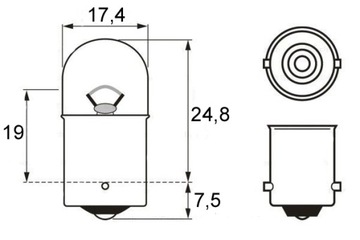 ЛАМПОЧКИ УКАЗАТЕЛЯ ПОВОРОТА 6V R10W