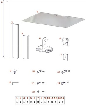 SONOROUS PL2620 СТЕКЛЯННАЯ ПОЛКА С ДВУМЯ СТЕНКАМИ