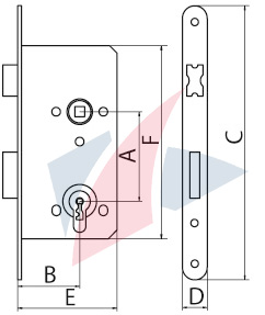 ABLOY ВРЕЗНЫЙ ДВЕРНОЙ ЗАМОК 72/45 ВАННАЯ КОМНАТА WC