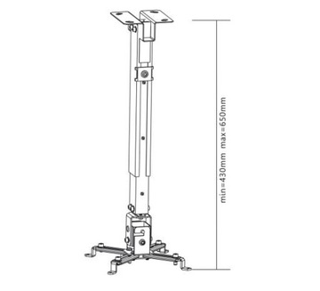 Потолочное крепление для проектора H = 12–65 см для Acer Dell Iiyama Universal