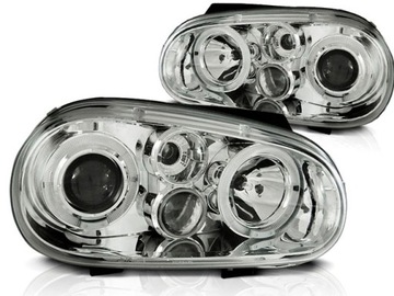 VW GOLF 4 CHROME LED Передние фонари «ангельские глазки»