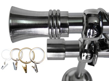 KARNISZ+CICHE KÓŁKA METAL 19/19MM PODWÓJNY 220CM