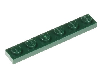 LEGO Płytka zwykła 1x6 3666 zielona ciemna - 2 szt
