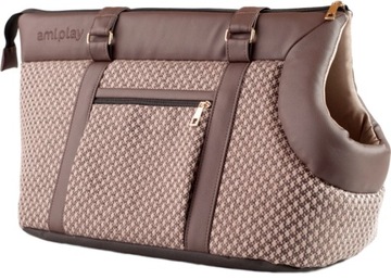AMIPLAY Morgan Torba transporter torebka dla kota psa S 35x21x24cm brązowa