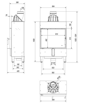 комплект каминной вставки ECO LUCY SLIM 12 FRAME PLATES