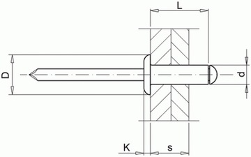 Заклепки потайные 4x12 ST/ST с плоской головкой 500 шт.