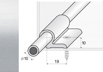 Pręt schodowy + uchwyty, 120cm SREBRO A06