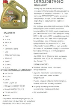 2 ФИЛЬТРА + МАСЛО CASTROL EDGE 5w30 VW TOURAN 1.9 TDI