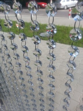 Łańcuchy kryształowe, ośmiokąty 16 mm kółka chrom