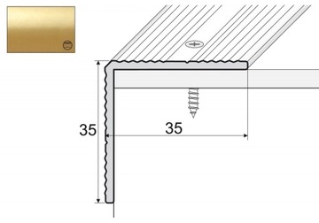 Kątownik aluminiowy A34, 120cm ZŁOTO 35x35mm