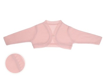PINK BALLERO, пудрово-розовый, с оборкой, КРЕЩЕНИЕ, 62 см