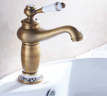 фото ориг. №12, Washbasin faucet retro cork gold kitchen