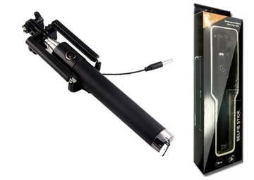 KIJEK SELFIE STICK Z KABLEM UCHWYT SOLIDNY MONOPOD