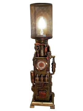 LAMPA ZEGAREK STEAMPUNK MASZYNA PAROWA GRAWER V