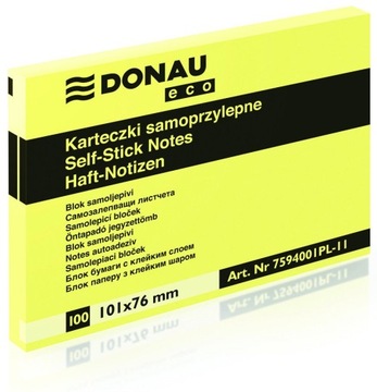 Karteczki samoprzylepne DONAU ECO 101X76 żółte