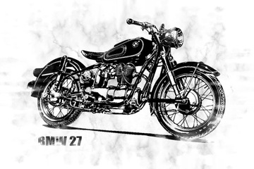 Naklejka ścienna motocykl BMW-27 100x60 cm nr.65